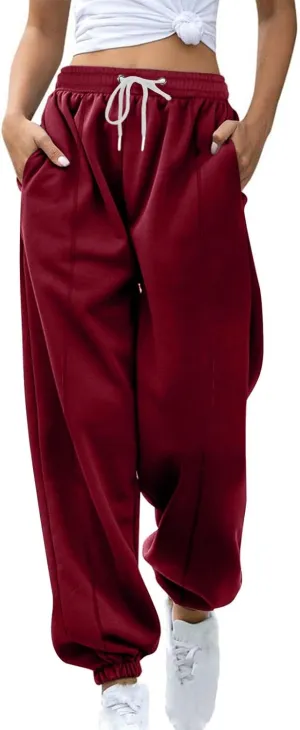 Pantalones Trmicos para Mujer Women's Winter Warm Fleece Lined Sweatpants Elastic High Waist Athletic Jogger Pants