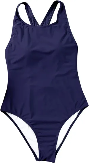 Plus Size Swimwear Solid Color Sleeveless Swimsuit Simple Slimming Back Covering The Belly and Looking Thin and