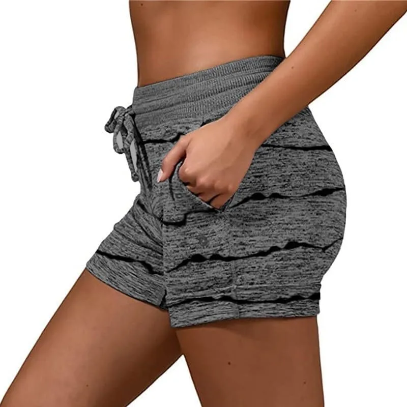 Shorts for Women Trendy Drawstring Elastic High Waist Sport Printed Butt Lifting Up Casual Loose Fit Sweatpant