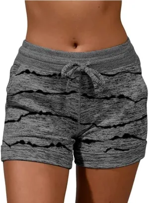 Shorts for Women Trendy Drawstring Elastic High Waist Sport Printed Butt Lifting Up Casual Loose Fit Sweatpant