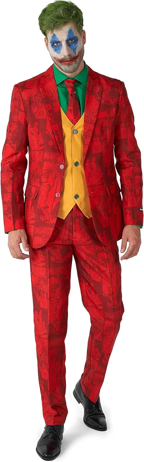 Suitmeister Men's Halloween Joker Suit Costume Cosplay Party Adult Slim Fit