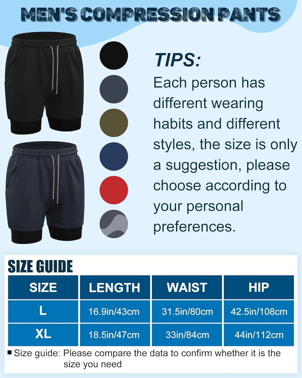 Sureio 6 Pcs Men's 2 in 1 Workout Running Shorts 5" Athletic Gym Shorts with Liner Quick Dry Shorts with Pockets Towel Loop