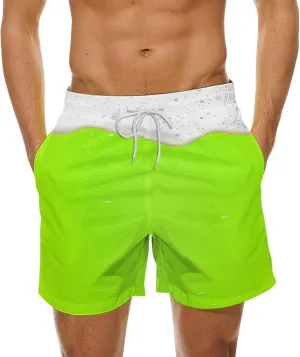 Swim Trunks 2024 Short Pants Casual Printed Short Floral Beach Splicing Fashion Beach Pants Dissolving Swim Trunks