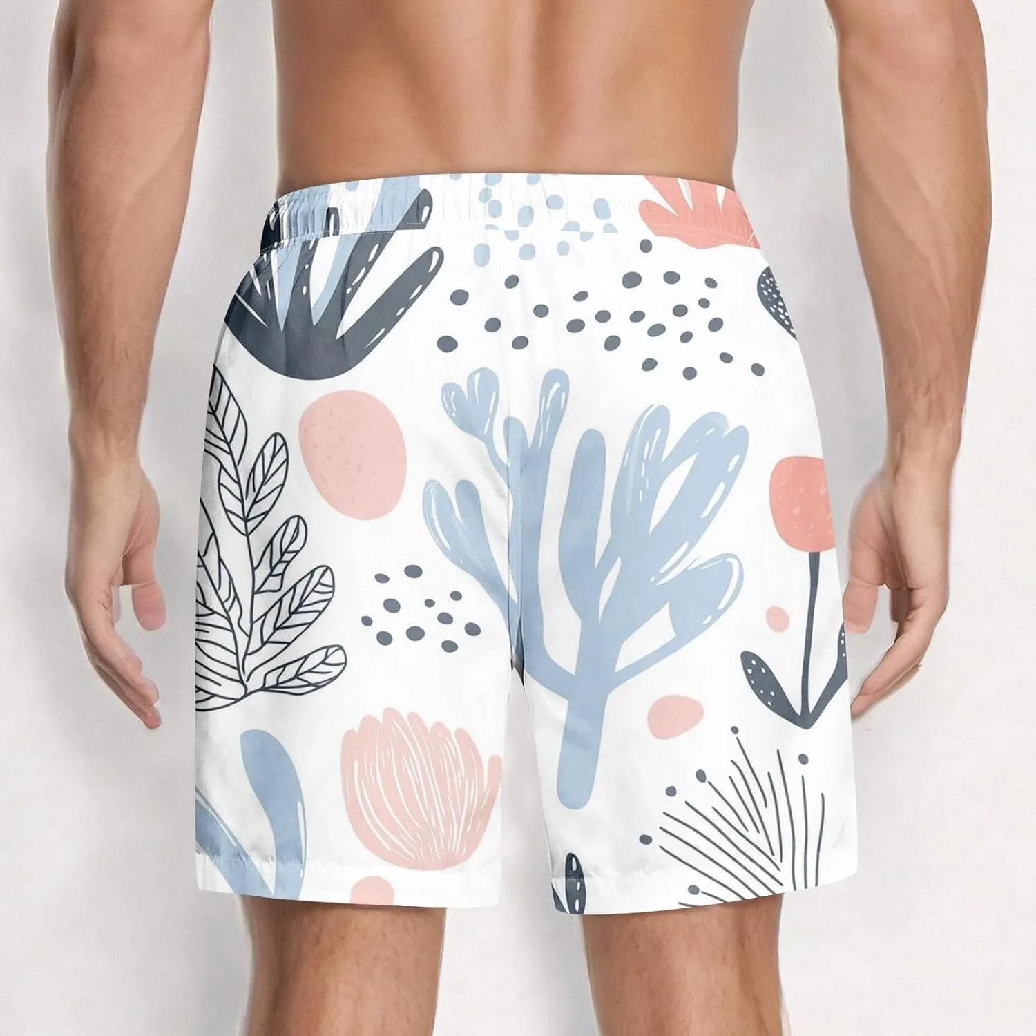 Swimming Trunks for Men Mens Gym Shorts 5 Inch Graphic Surf Printed Hawaiian Exercise Fashion Swimwear Cycling Baggy