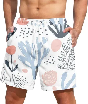Swimming Trunks for Men Mens Gym Shorts 5 Inch Graphic Surf Printed Hawaiian Exercise Fashion Swimwear Cycling Baggy