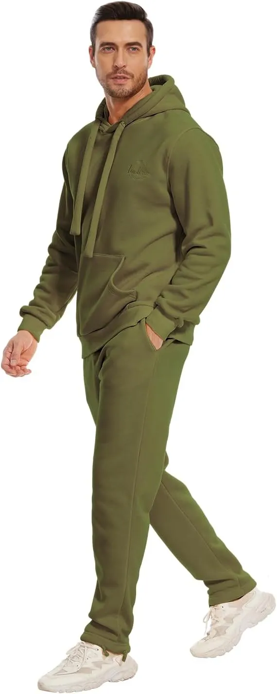Tanderin Men's Tracksuits Sweatsuits for Men Sweat Track Suits 2 Piece Casual Athletic Jogging Warm Suits With Pockets