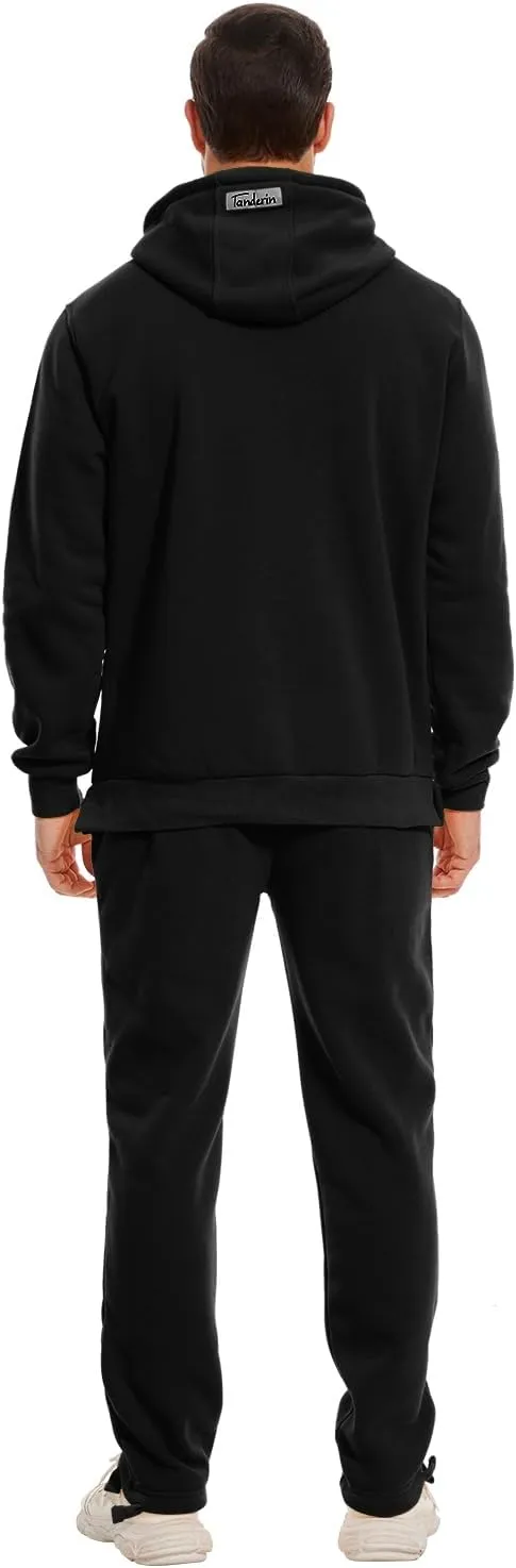 Tanderin Men's Tracksuits Sweatsuits for Men Sweat Track Suits 2 Piece Casual Athletic Jogging Warm Suits With Pockets