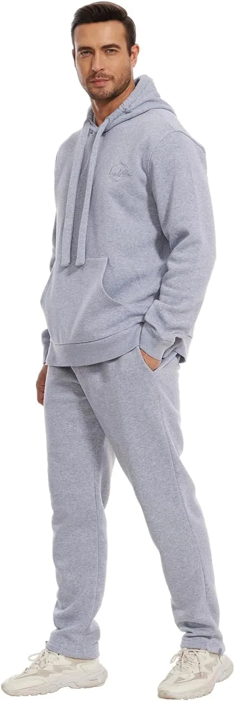 Tanderin Men's Tracksuits Sweatsuits for Men Sweat Track Suits 2 Piece Casual Athletic Jogging Warm Suits With Pockets