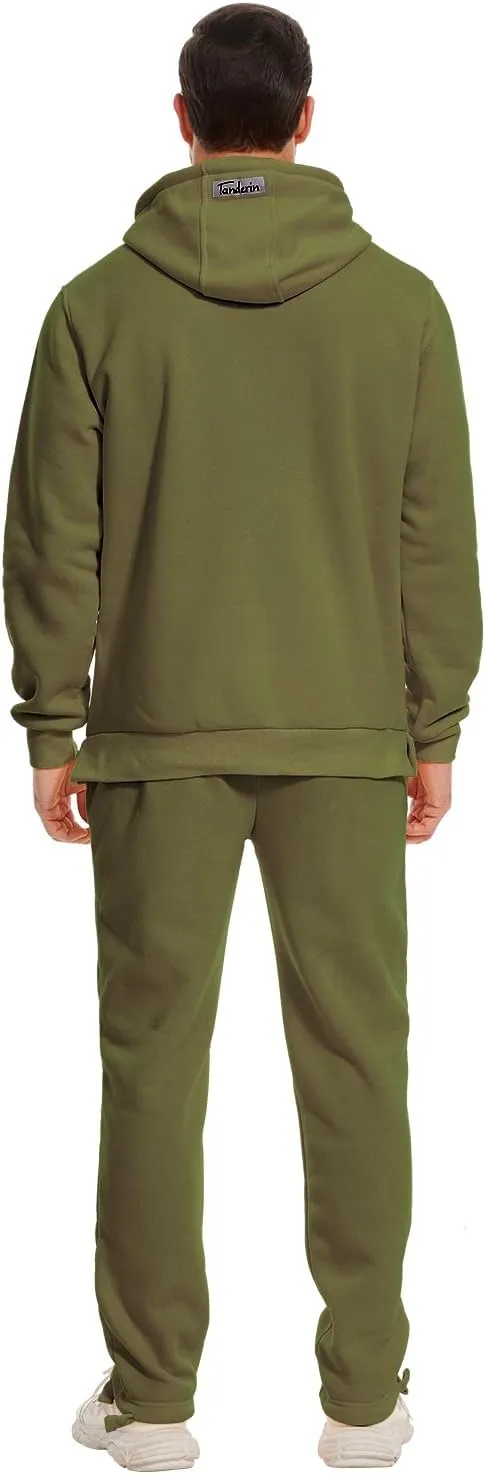 Tanderin Men's Tracksuits Sweatsuits for Men Sweat Track Suits 2 Piece Casual Athletic Jogging Warm Suits With Pockets