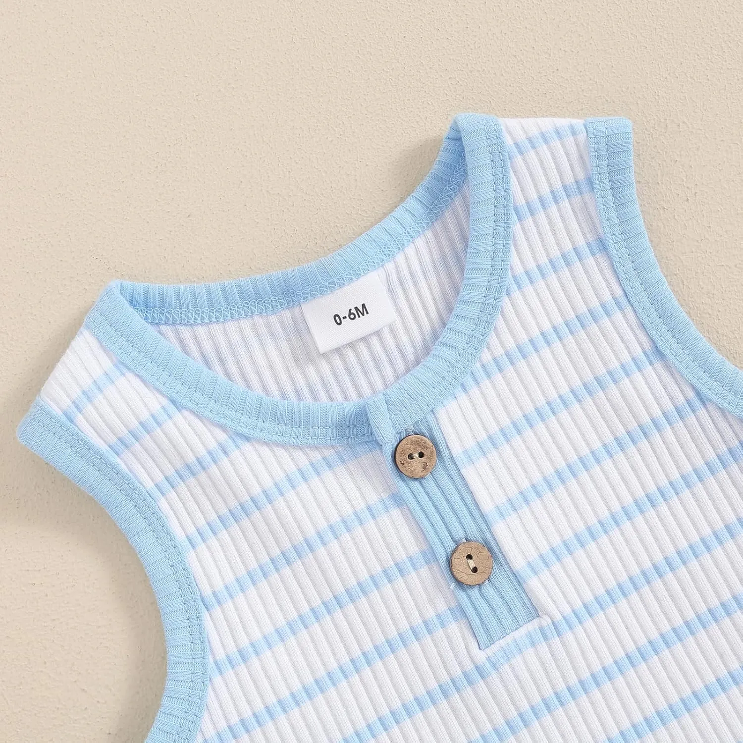 Toddler Baby Boy Girls Summer Clothes Ribbed Sleeveless Striped Tank Tops Solid Color Shorts Set 2Pcs Casual Outfits