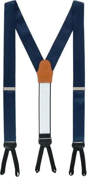 Trafalgar Men's Sutton Solid Color Silk Formal End Braces (Suspenders)