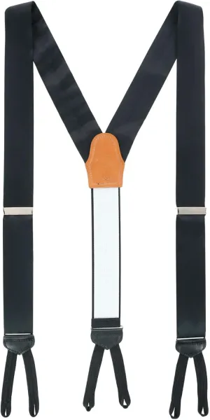 Trafalgar Men's Sutton Solid Color Silk Formal End Braces (Suspenders)