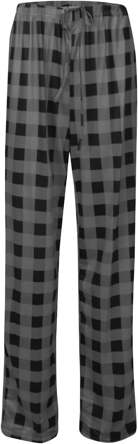 TWGONE Women's Pajamas Pants Casual Loose Comfy Wide Leg Plaid Pants Sleep Bell Bottom Lounge Cute Pajama Pants