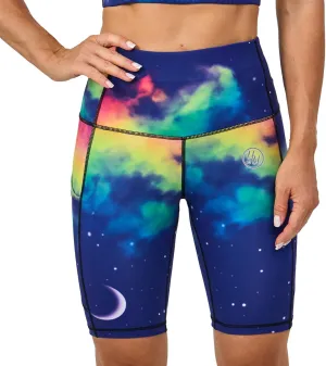 UIUO-UIPEU High Waisted Biker Shorts for Women Workout Athletic Leggings Running Printed Yoga Shorts