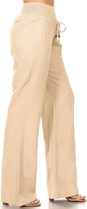 Via Jay Women's Casual Relaxed-Fit Wide Leg High Waist Pants