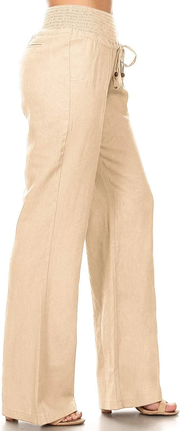 Via Jay Women's Casual Relaxed-Fit Wide Leg High Waist Pants