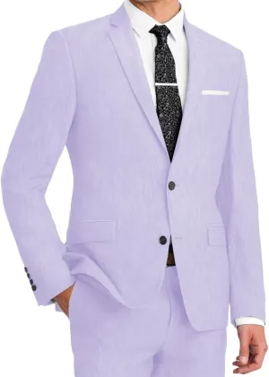 Wangyue Men's Linen Suit 2 Piece Causal Summer Suits Slim Fit Wedding Suit Groomsmen Prom Tuxedo Suits