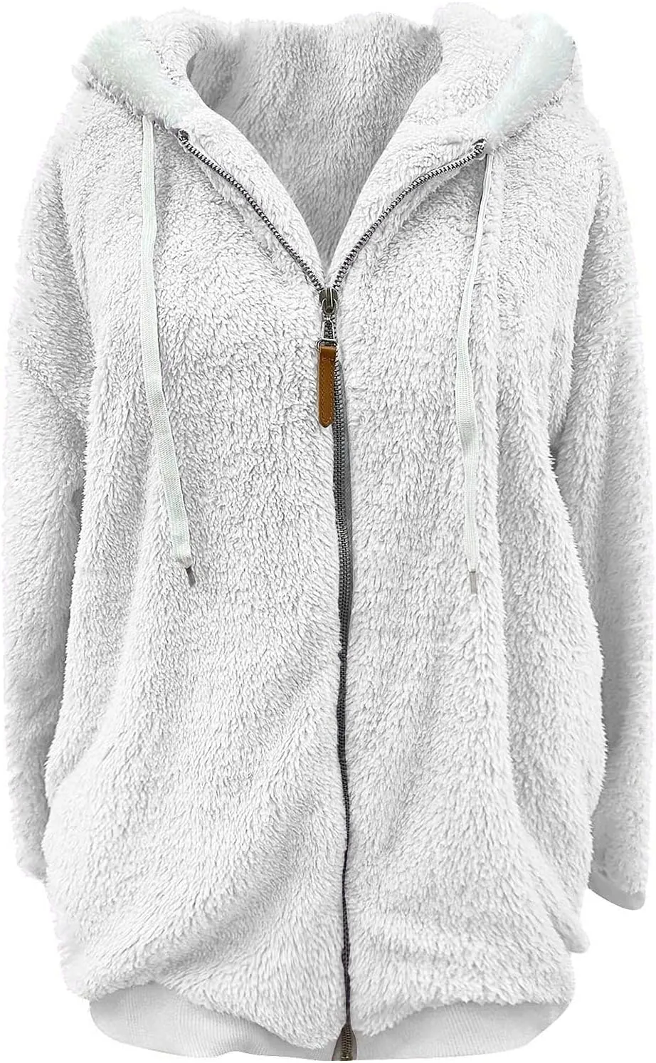Winter Coats for Women,Long Sleeve Sherpa Jackets with Pockets,Thicken Fluffy Coat Outwear