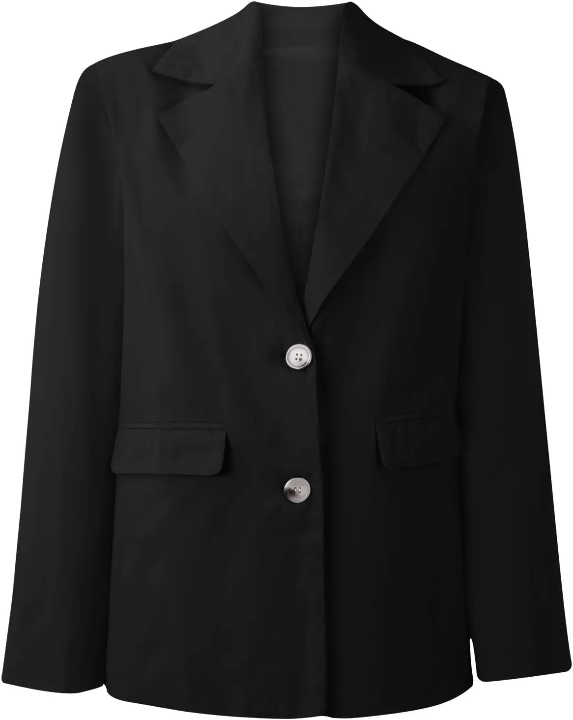 Wkishenl Women Long Sleeve Button Blazers Oversized Solid Notched Lapel Jackets Blazer 2024 Fashion Pocket Work Office Coats
