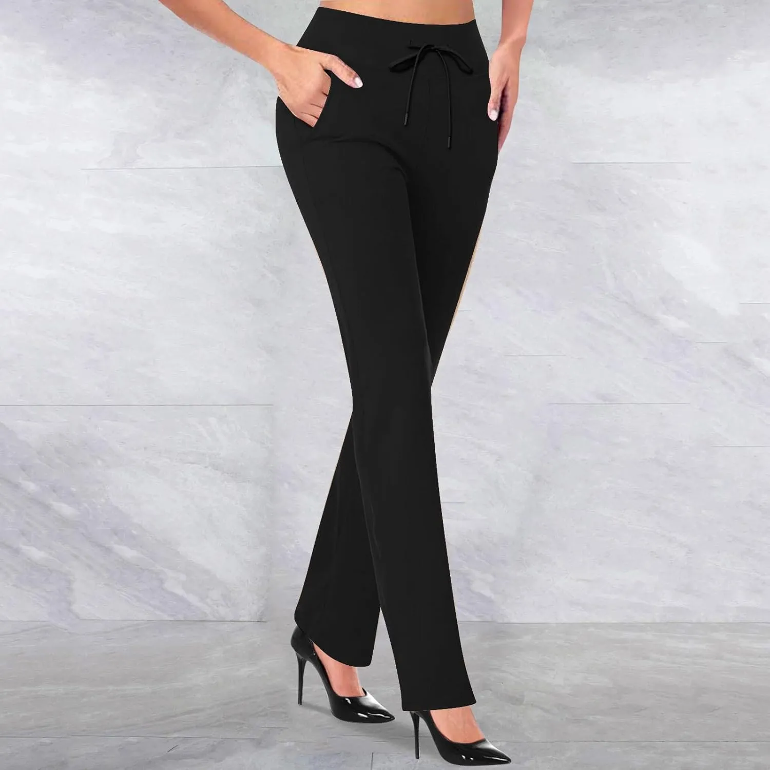 Womans Dress Pants Formal Work Trousers High Waist Slim Fit Casual Yoga Pants Stretchy Skinny Business Office Slacks