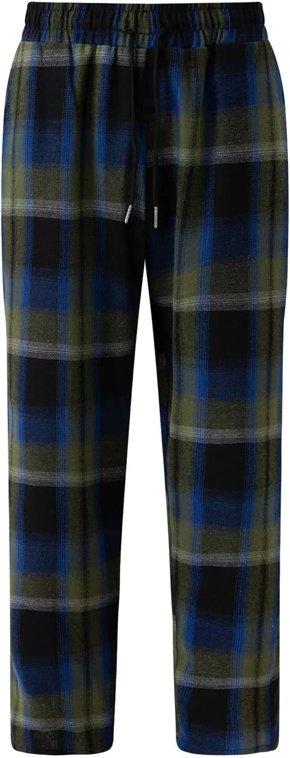 Women Buffalo Plaid Pajama Pants Funny Holiday Elastic Waist Relaxed Fit Pajama Bottoms Soft Sleepwear
