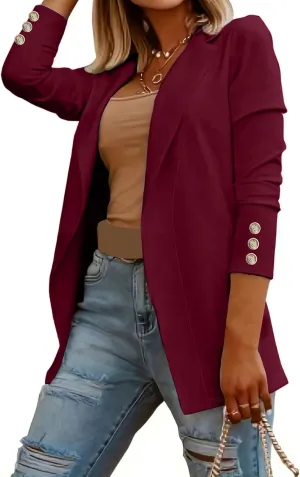 Women Business Casual Blazer Professional Work Suit Jacket Lightweight Work Office Open Front Blazer Jacket Clothes
