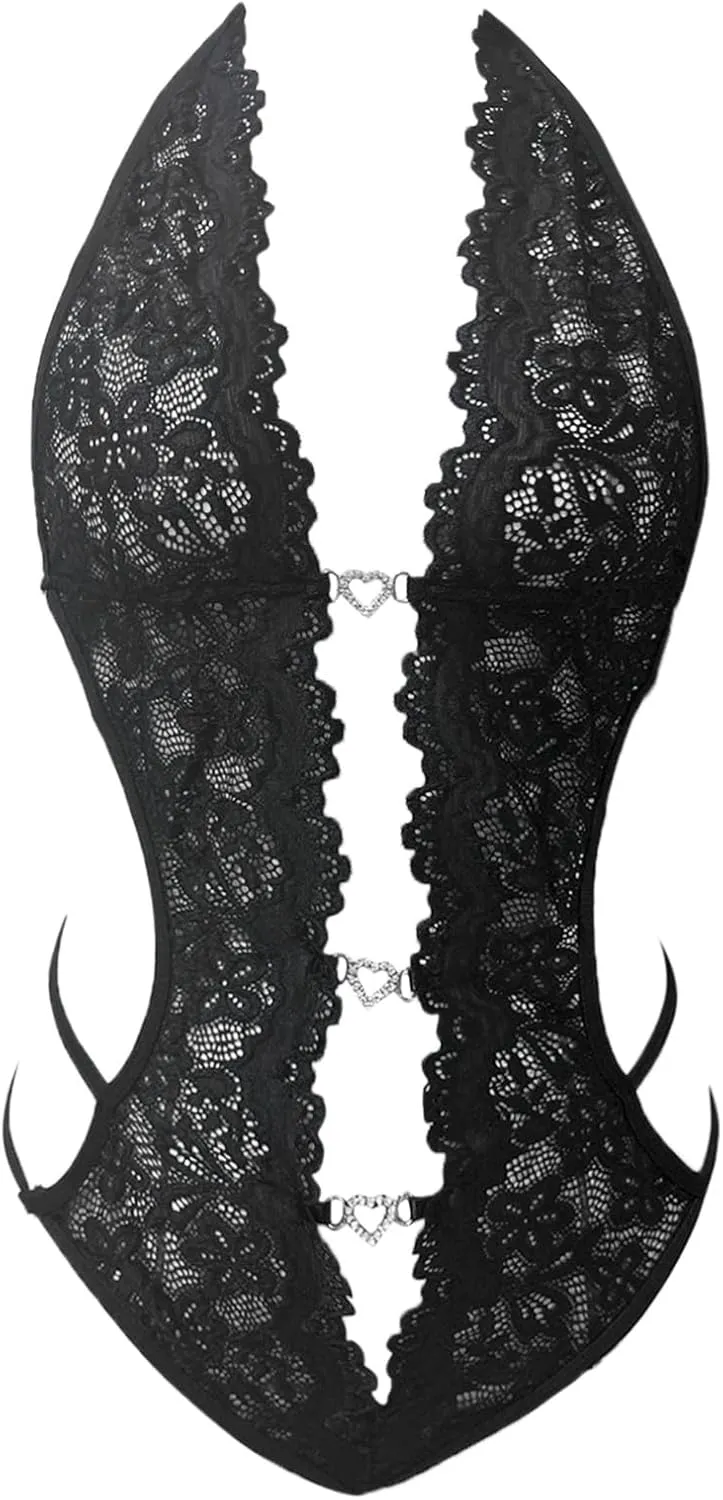 Women Lingerie Sets Garter Nightwear Strapless Lace Babydoll High Waist Sleepwear Dress with Panty