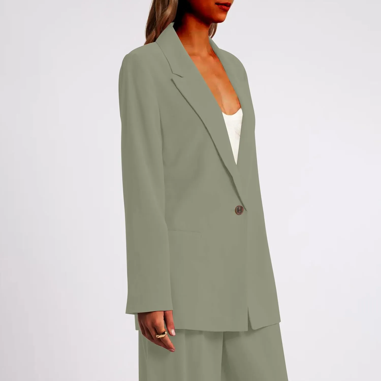 Womens Blazer Jacket Lapel Collar Trendy Work Office Blazer Jackets Outerwear Business Casual Suit Jackets