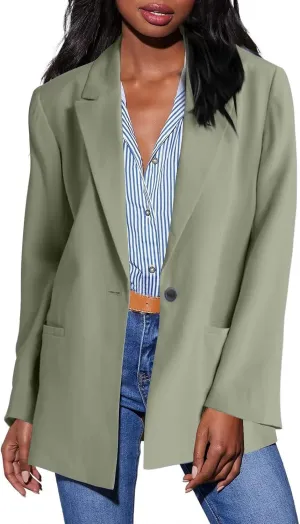 Womens Blazer Jacket Lapel Collar Trendy Work Office Blazer Jackets Outerwear Business Casual Suit Jackets