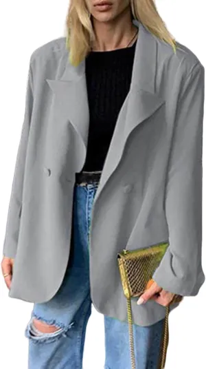 Womens Blazer Jacket Oversized Business Casual Long Sleeve Open Front Work Office Suit Jackets Trendy Clothes
