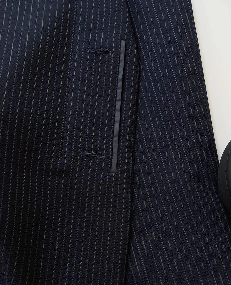 Women's Blazer Jacket Vintage Striped Padded Shoulder Loose Suits