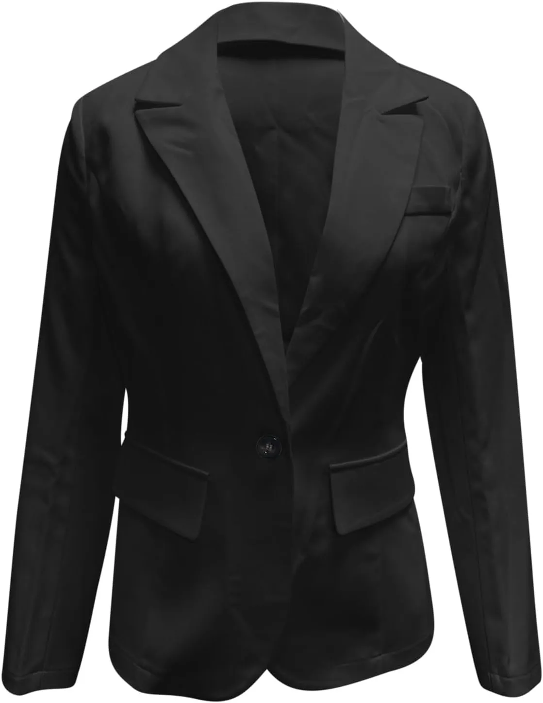 Women's Business Blazer Casual Trendy Lapel Slim Open Front Outerwear Fake Pocket Button Down Lightweight Jacket 2024