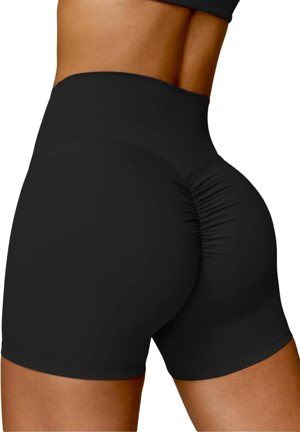 Womens Butt Lift Yoga Shorts Flag Printed High Waisted Back Ruched Legging Shorts Tummy Control Sports Bike Shorts