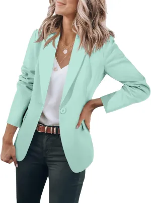 Womens Casual Blazers Long Sleeve Open Front Suit Jackets Business Dressy Top Work Office Blazer with Pockets