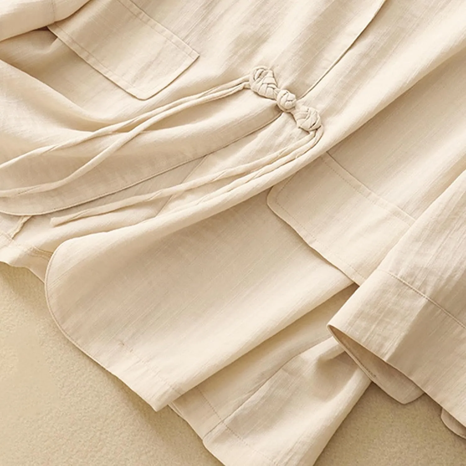 Womens Cotton Linen Blazers Fashion Fall 3/4 Sleeve Lapel Button Cardigans Dressy Casual Lightweight Vintage Jackets