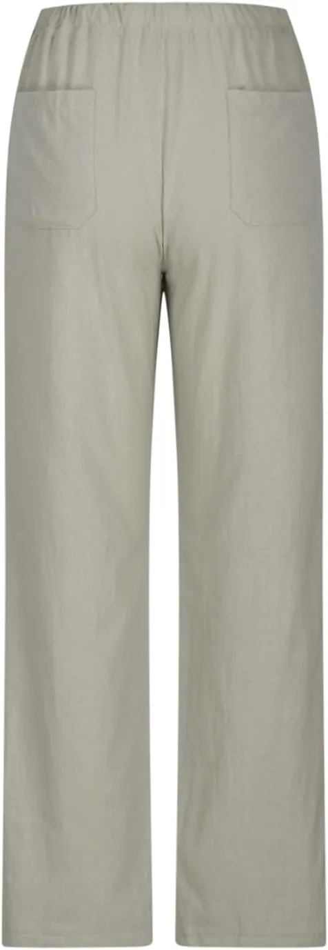 Women's Cotton Linen Straight Leg Pants Summer Casual Drawstring Pant Pockets Beach Vacation Trousers Comfy Clothing