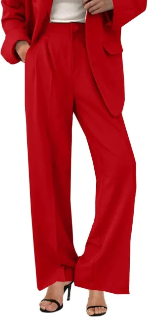 Womens Dressy Suit Pants Business Office Straight Leg Formal Work Trousers 2024 New Lightweight Elegant Casual Pants