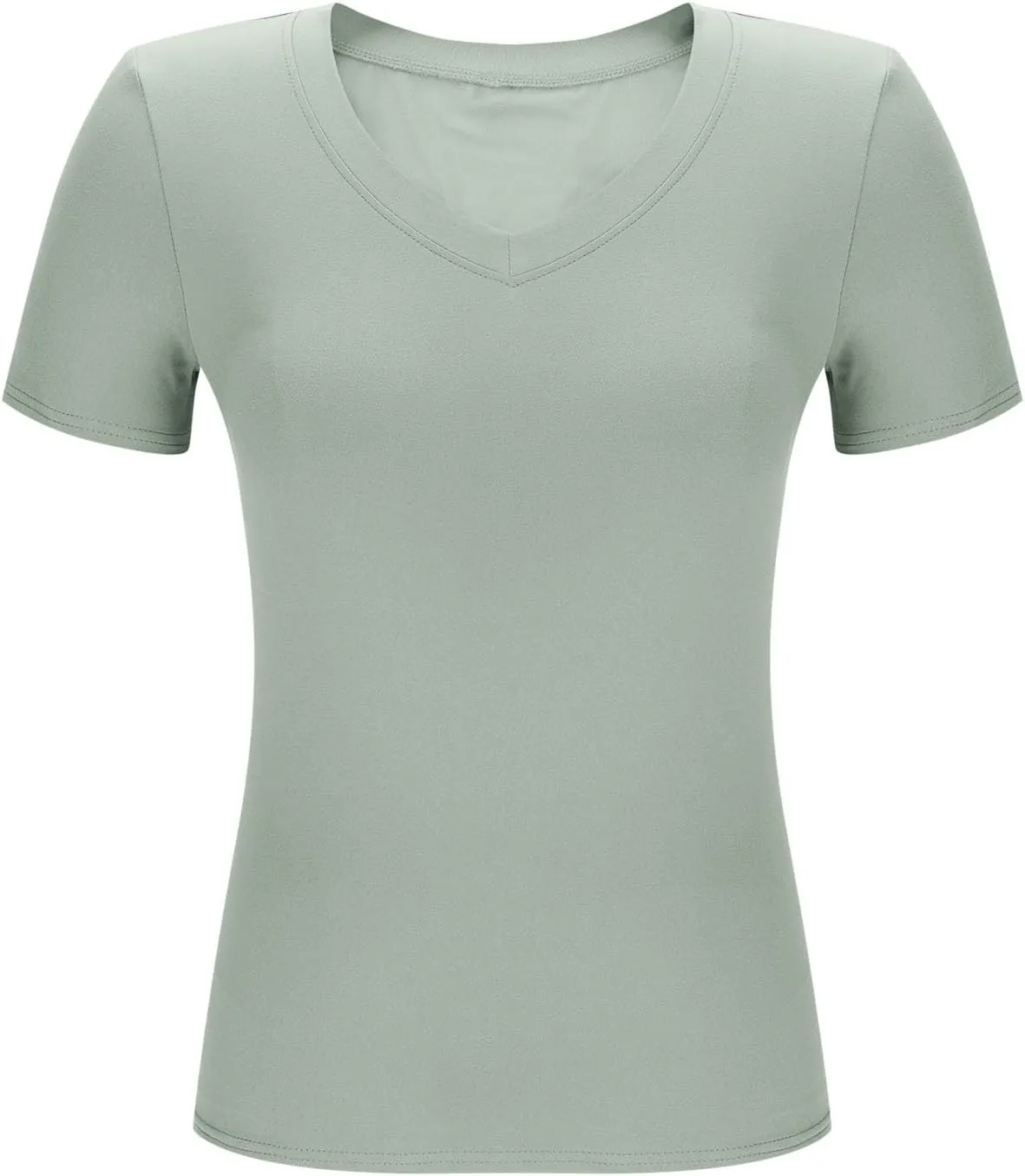 Women's Fashion Slim Fit V Neck Short Sleeve Tops Casual Summer Trendy Lightweight Comfy Solid Color Daily Home Top
