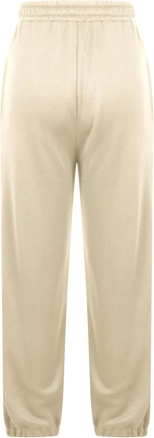 Women's Fashion Sweatpant 2024 High Waisted Solid Casual Trousers Crop Comfy Ankle Bind Joggers Sweatpant with Pocket
