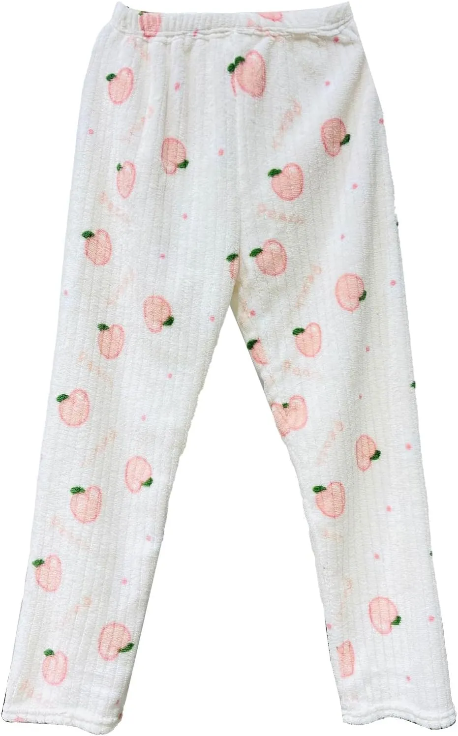 Women's Fuzzy Plush Pajama Pants Strawberry Printed Comfy Warm Fleece Pajama Lounge Long Pants Sleepwear Home Pants