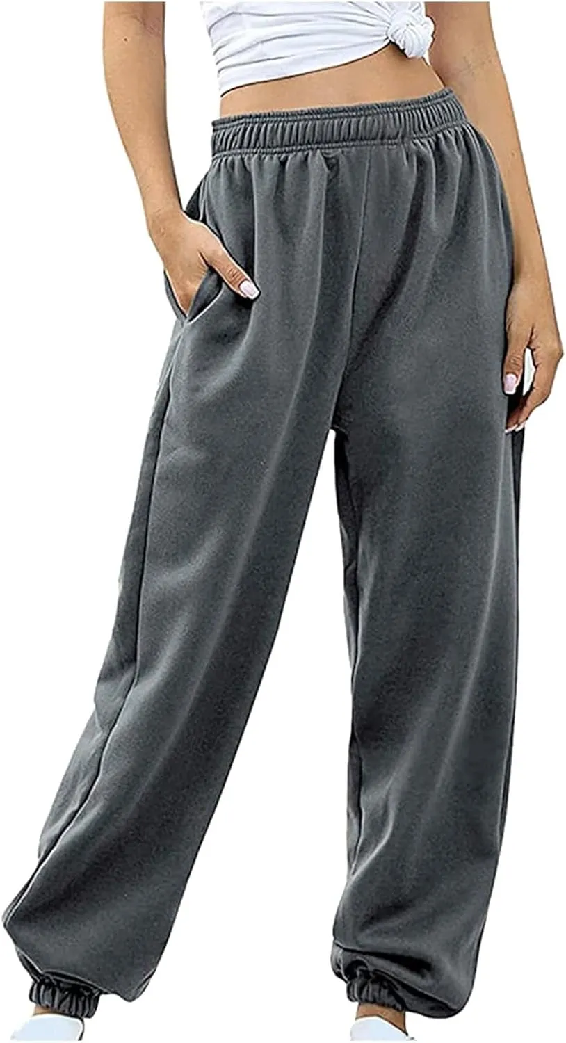 Women's Linen Blend Summer Pull On Pants Low Waist Ankle Length Slim Fit Trousers Travel