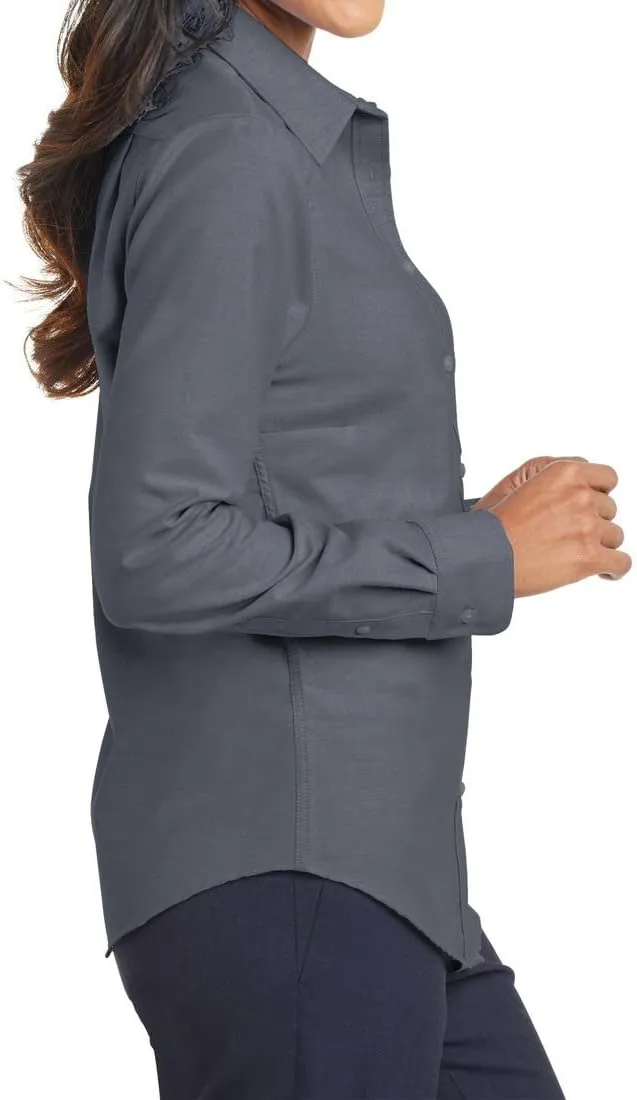Women's Long Sleeve Wrinkle Free SuperPro Oxford Open Collar Shirt