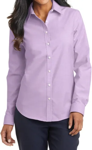 Women's Long Sleeve Wrinkle Free SuperPro Oxford Open Collar Shirt
