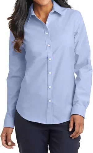 Women's Long Sleeve Wrinkle Free SuperPro Oxford Open Collar Shirt