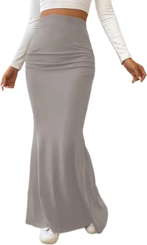 Women's New Casual and Fashionable Knitted Solid Color Fishtail Skirt Long Skirt Tulle Skirts for