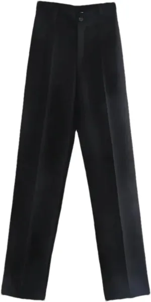 Women's Office Business Straight Pants Vintage High Waist Zipper Wide Leg Trousers