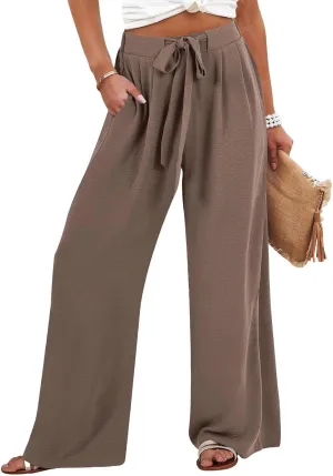 Women's Pants Casual Straight Pants High Waist Baggy Formal Trousers Wide Leg Fashion Slacks with Pockets