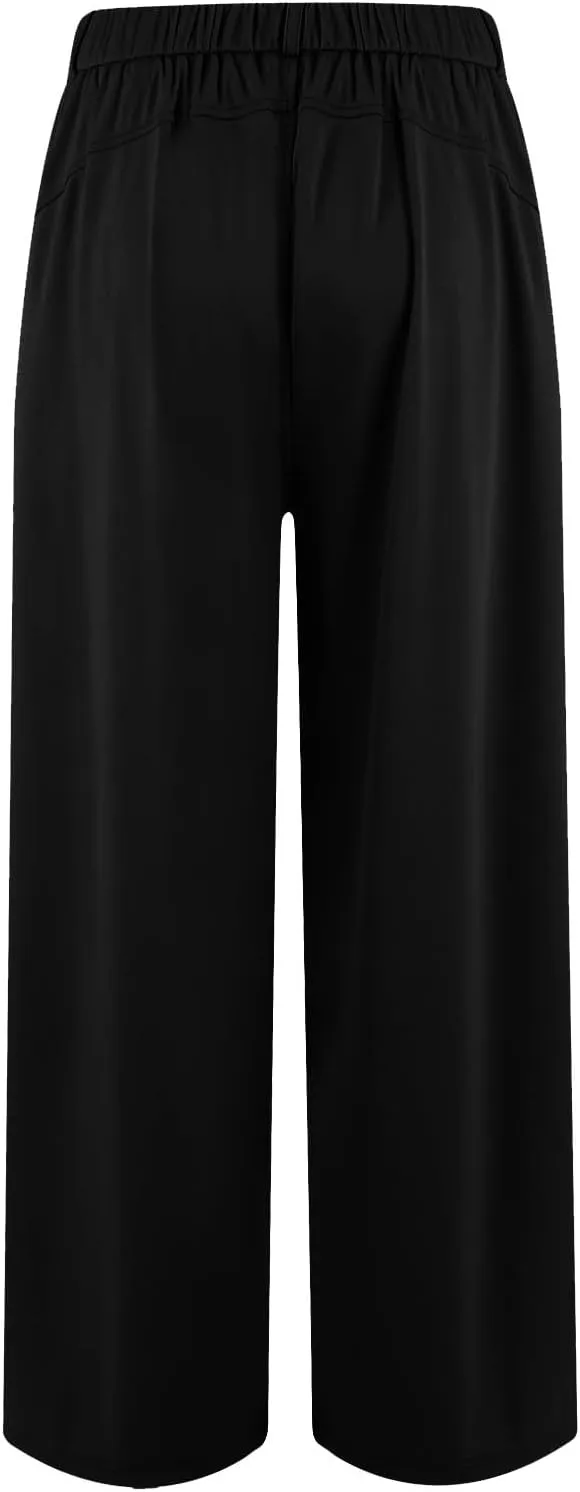 Women's Pants Formal Straight Slacks High Waist Loose Casual Pants Wide Leg Fashion Trousers with Pockets
