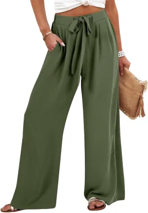 Women's Pants Formal Wide Leg Slacks High Waist Loose Casual Pants Straight Fashion Trousers with Pockets