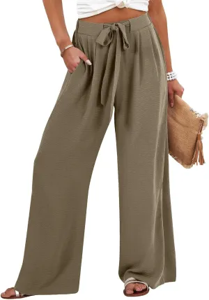 Women's Pants Formal Wide Leg Slacks High Waist Loose Casual Pants Straight Fashion Trousers with Pockets